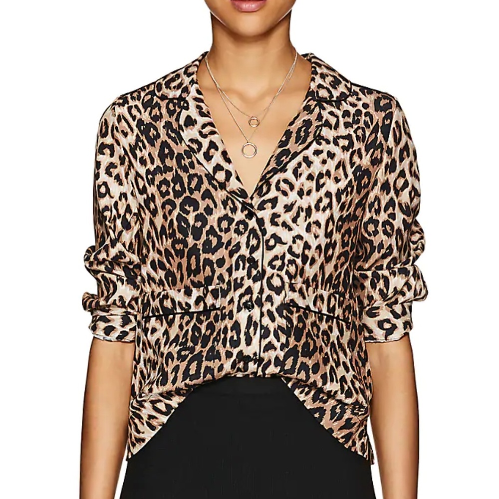 Barneys  Leopard / Animal Print Silk Top